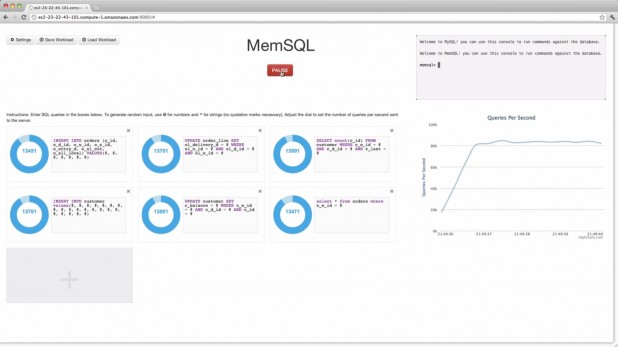 MemSQL screenshot.