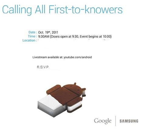 Go to article Google, Samsung Confirm Oct. 19 for Ice Cream Sandwich Event