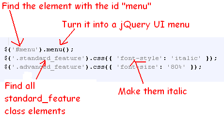 code to turn it into a jQuery UI Menu