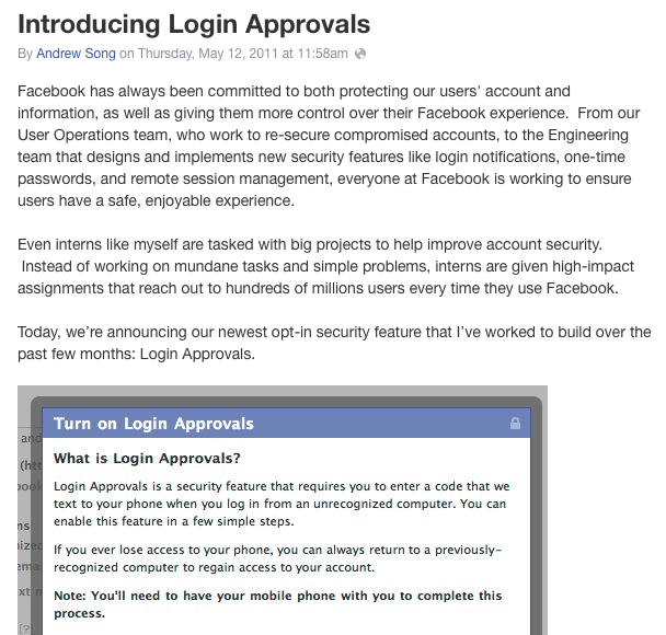 Facebook Login Approvals