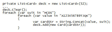 Unsorted Deck Code