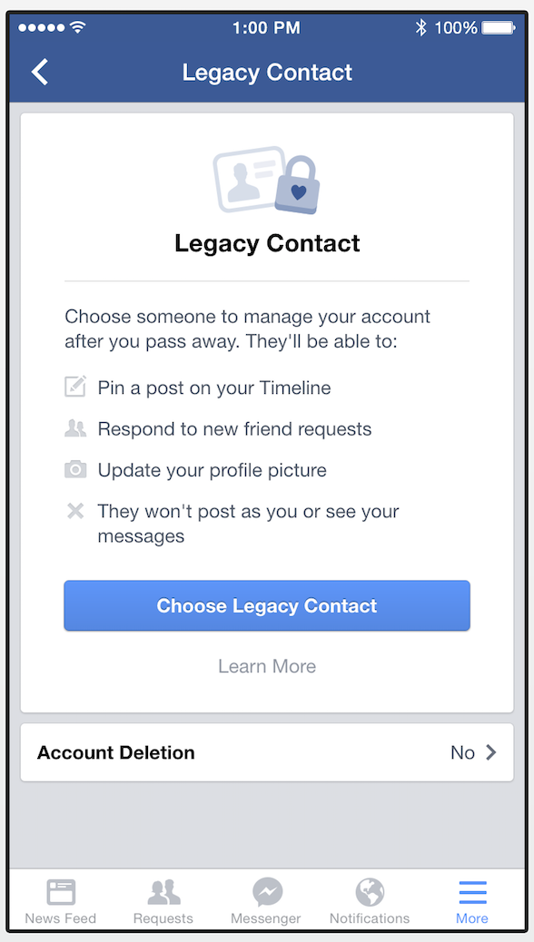 Main image of article Facebook Offering a Way to Manage Accounts After Death