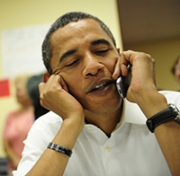 Barack Obama on the phone