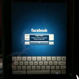 Facebook for iPad failed to login.