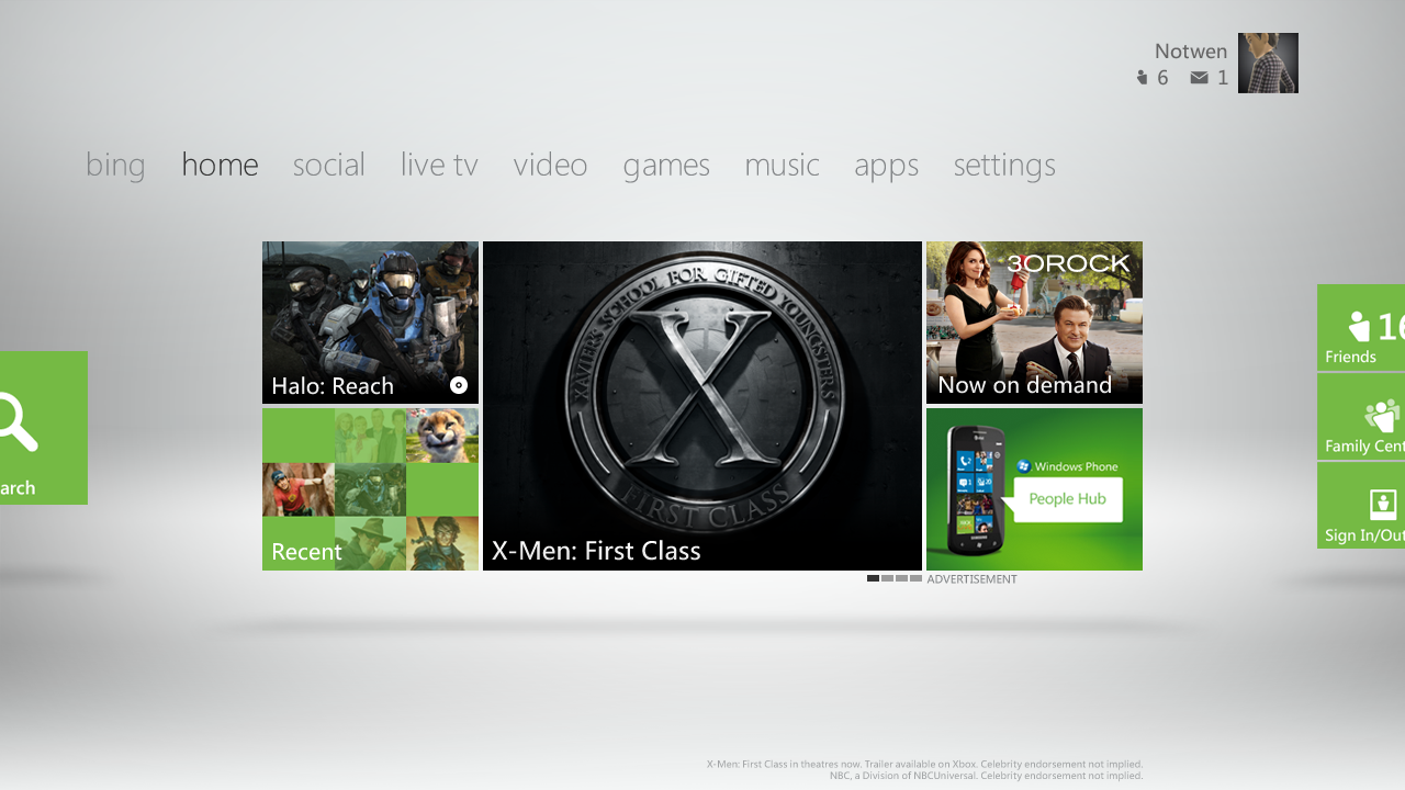 Xbox 360 Metro Dashboard