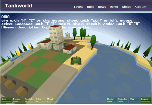 Screenshot of Tank World Game