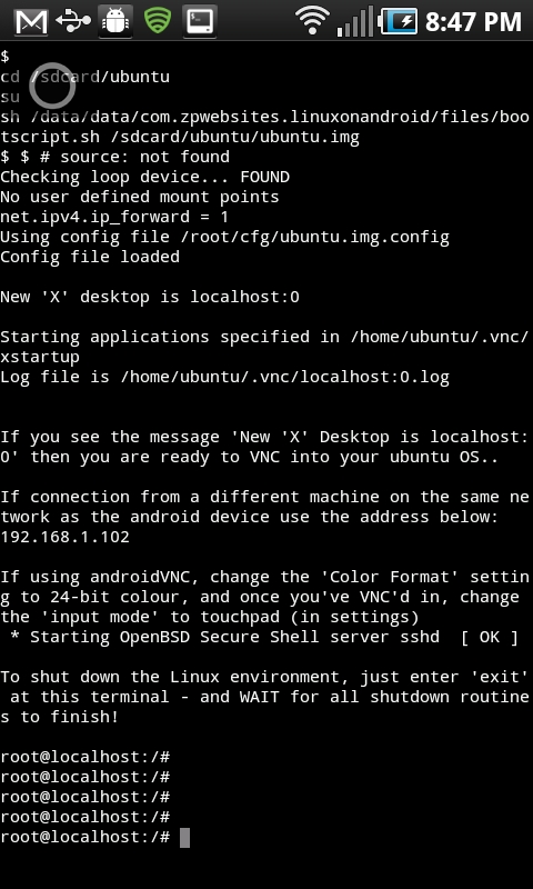 Start Linux Terminal Screen