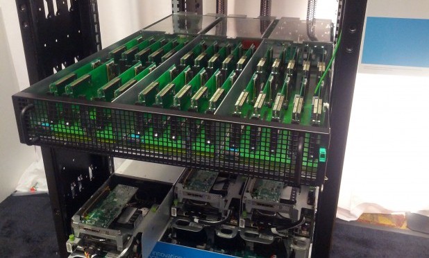 Intel's disaggregated rack at the Open Compute Summit.