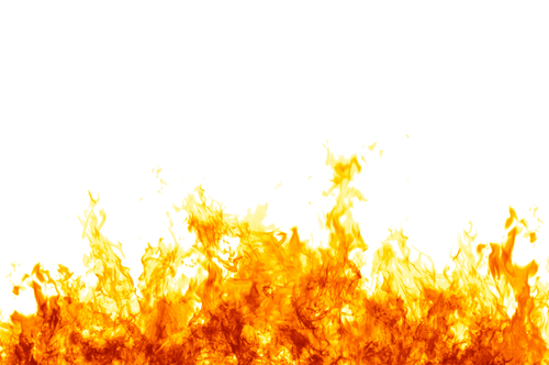 yellow flames on a white background