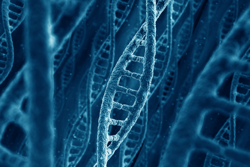 DNA Strands in blue