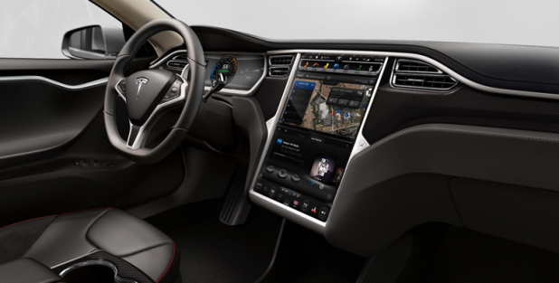 Tesla Motors' Model S and its 17-inch touch-screen