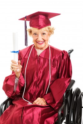 Old woman graduate