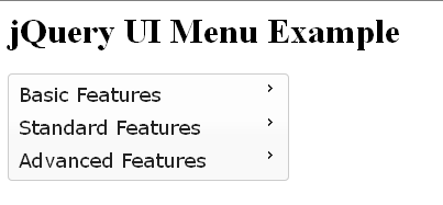 jQuery UI Menu Example