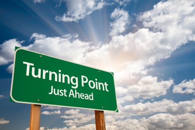 Turning Point Ahead Sign