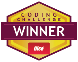 Dice Coding Challenge Winner Badge