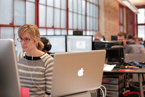 Women working at computer