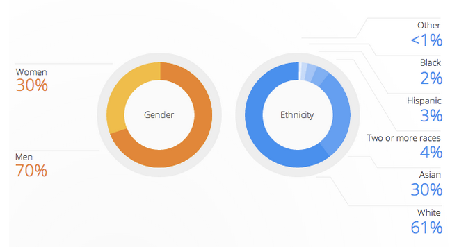 Google Diversity Numbers 2014