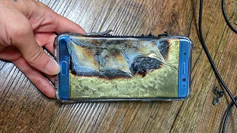 Samsung Galaxy Note 7 burned